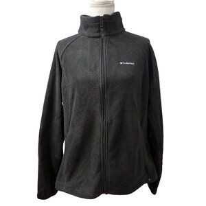 Columbia Womens Black Full-Zip Fleece JacketXL Lightweight Warm Sweater